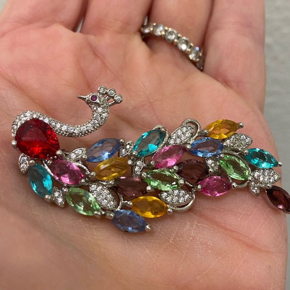 Gorgeous, natural gemstone, Peacock, Brooch and pendant all in one‼️ - Picture 3 of 4